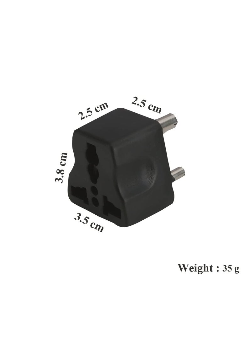 MX MX Universal 3 PIN Travel Adapter Type D India to USA UK China South Africa More Conversion Plug for Home and Official use Black Pack of 5  - Image 5