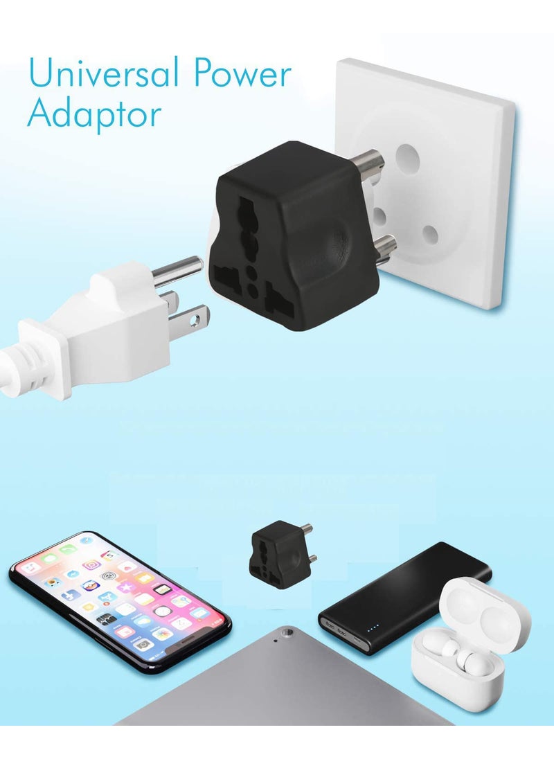 MX MX Universal 3 PIN Travel Adapter Type D India to USA UK China South Africa More Conversion Plug for Home and Official use Black Pack of 5  - Image 4