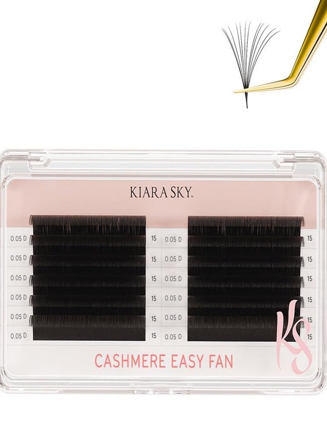 KIARA SKY LASH Premium Cashmere Easy Fan Lash Extensions | Soft Semi-matte natural finish | Fans like Butter | For Professional Eyelash Extensions Use Only | Black, (D-0.05-10MM) - Image 1