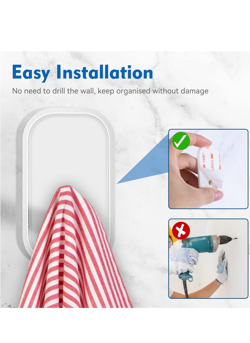 MIXDE - 6 Pieces Adhesive Hooks,Hat Hooks, Self Adhesive Wall Hooks,Towel Hooks, Coat Hooks Hat Rack Robe Hook, Scarf, Utility Hooks for Kitchen Bathroom Office and More - Image 1