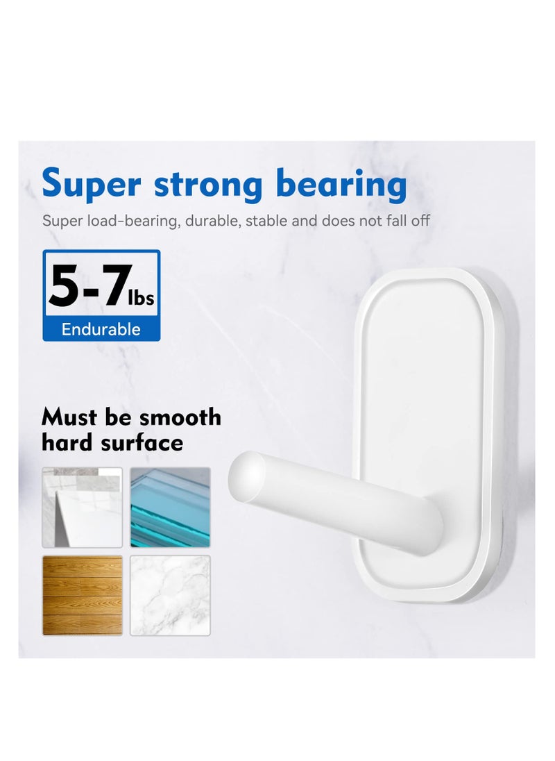 MIXDE - 6 Pieces Adhesive Hooks,Hat Hooks, Self Adhesive Wall Hooks,Towel Hooks, Coat Hooks Hat Rack Robe Hook, Scarf, Utility Hooks for Kitchen Bathroom Office and More - Image 1