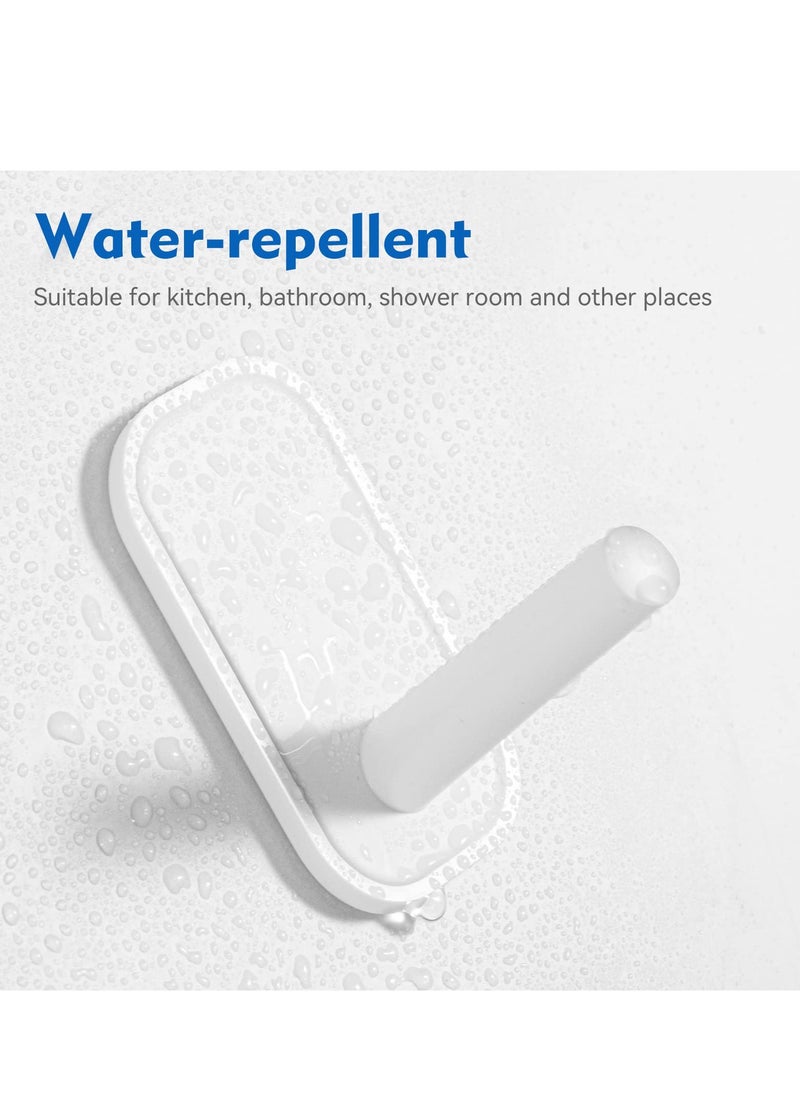 MIXDE - 6 Pieces Adhesive Hooks,Hat Hooks, Self Adhesive Wall Hooks,Towel Hooks, Coat Hooks Hat Rack Robe Hook, Scarf, Utility Hooks for Kitchen Bathroom Office and More - Image 1