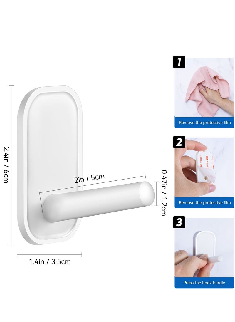 MIXDE - 6 Pieces Adhesive Hooks,Hat Hooks, Self Adhesive Wall Hooks,Towel Hooks, Coat Hooks Hat Rack Robe Hook, Scarf, Utility Hooks for Kitchen Bathroom Office and More - Image 1