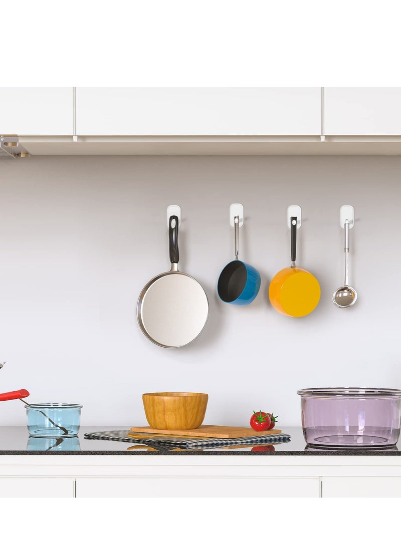 MIXDE - 6 Pieces Adhesive Hooks,Hat Hooks, Self Adhesive Wall Hooks,Towel Hooks, Coat Hooks Hat Rack Robe Hook, Scarf, Utility Hooks for Kitchen Bathroom Office and More - Image 1