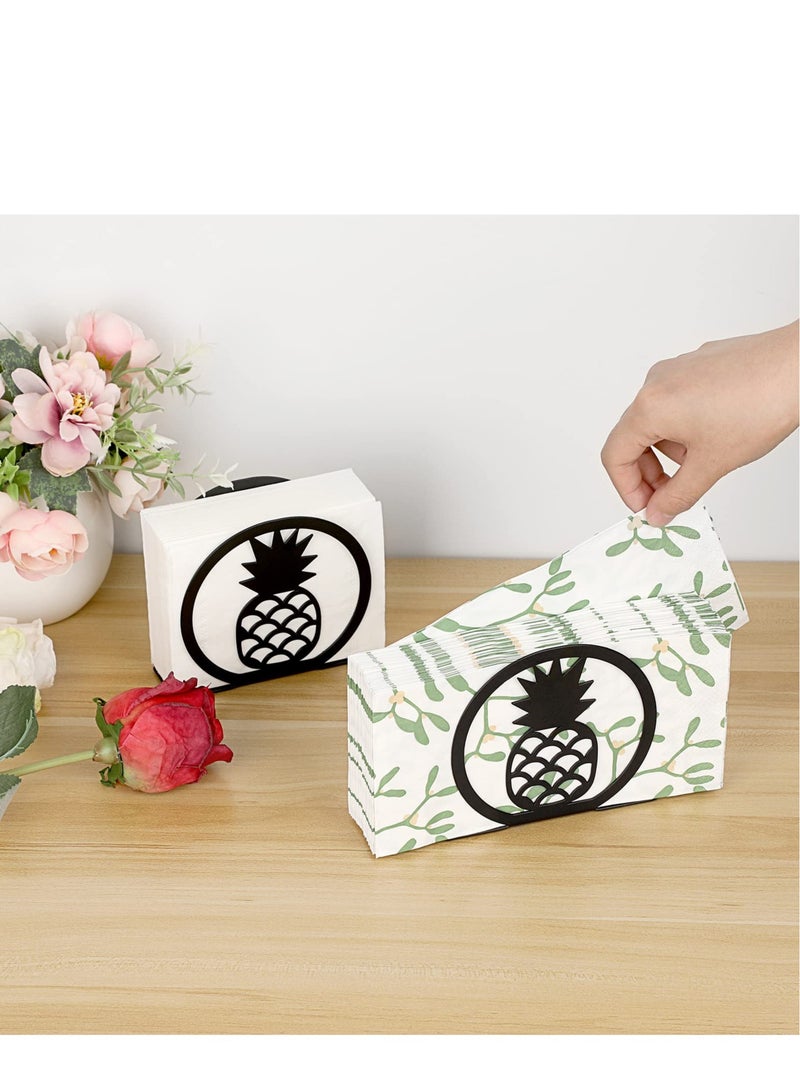 KASTWAVE 2 PCS Metal Napkin Holder, Practical Table Organiser, Cutout Design Freestanding Napkin Dispenser, Suitable for Dining Table, Kitchen, Picnic, Parties (Pineapple Pattern) - Image 4