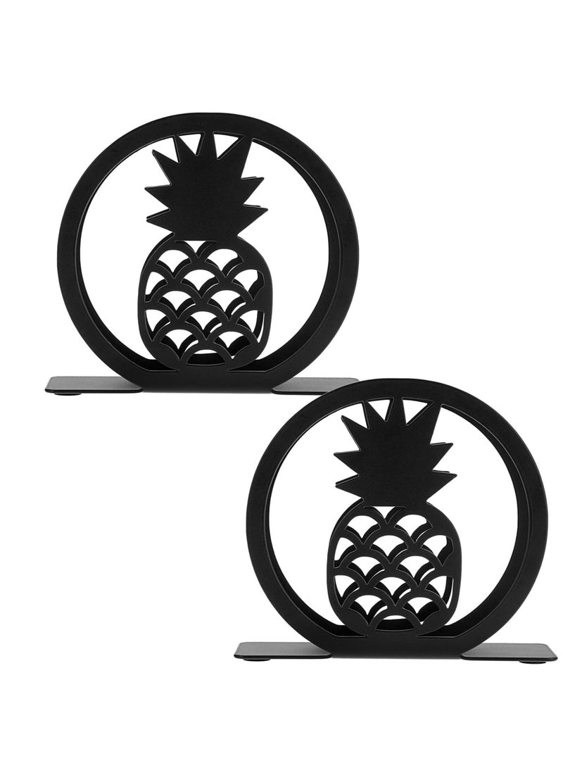 KASTWAVE 2 PCS Metal Napkin Holder, Practical Table Organiser, Cutout Design Freestanding Napkin Dispenser, Suitable for Dining Table, Kitchen, Picnic, Parties (Pineapple Pattern) - Image 1
