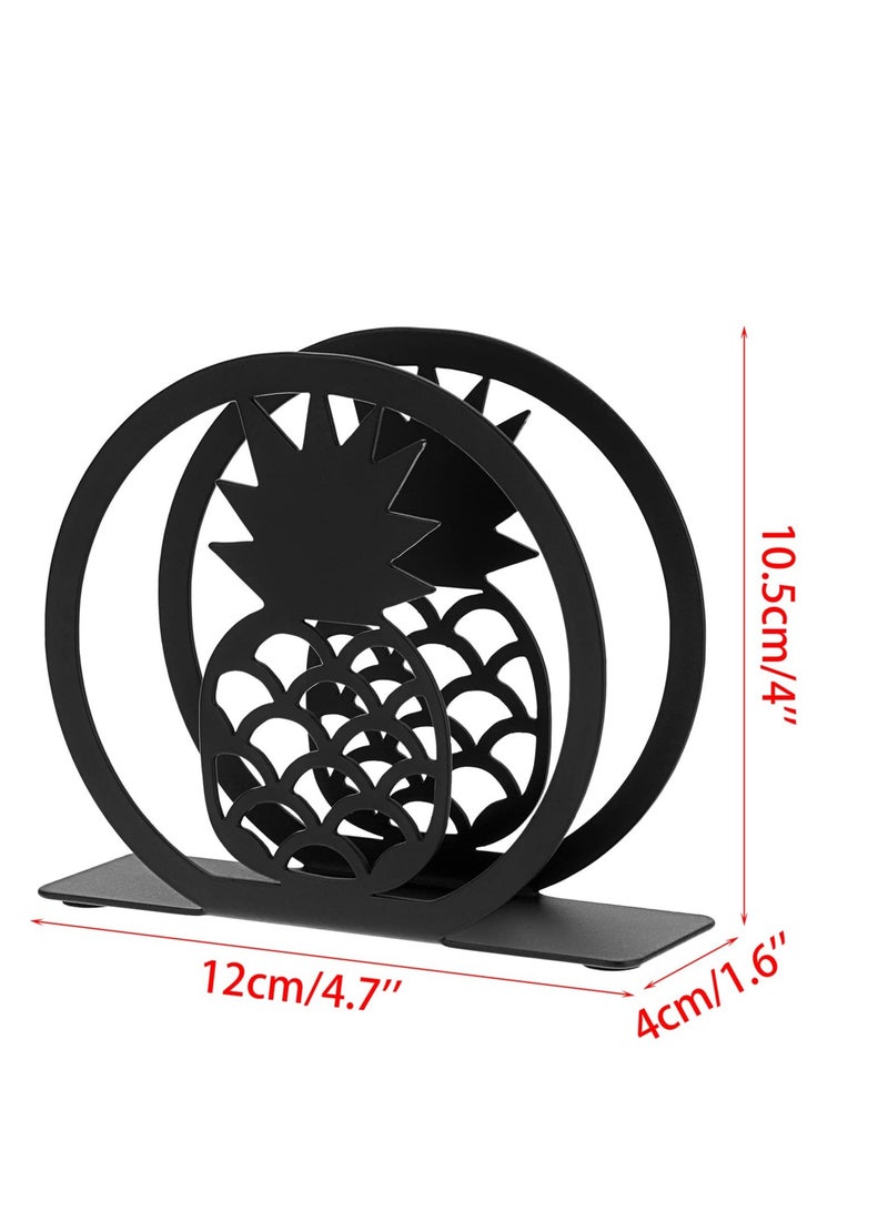 KASTWAVE 2 PCS Metal Napkin Holder, Practical Table Organiser, Cutout Design Freestanding Napkin Dispenser, Suitable for Dining Table, Kitchen, Picnic, Parties (Pineapple Pattern) - Image 2