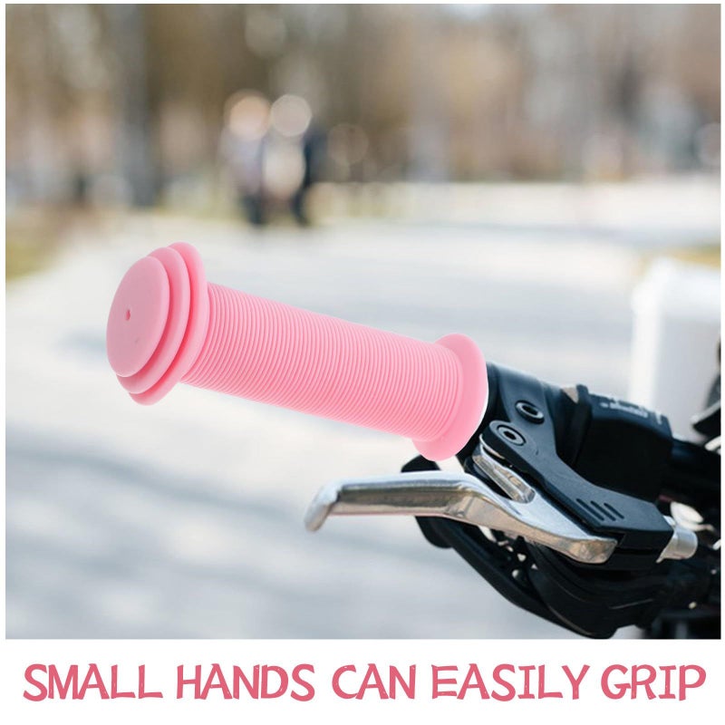 TPR Soft Non Slip Bike Handlebar Grips Pink Thickened 19x100mm - Image 4