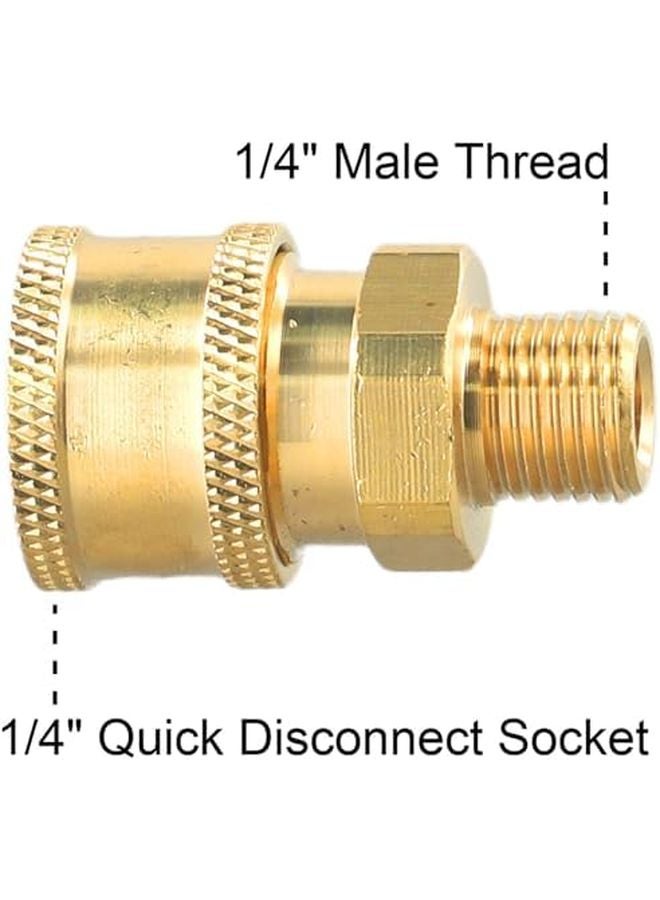 محول سريع التوصيل لغسالة الضغط من النحاس M22 إلى 1/4 بوصة بقفل كروي 5000 رطل لكل بوصة مربعة - Image 4