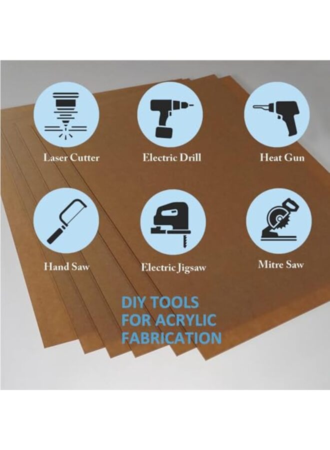 2 Pcs Clear Acrylic Sheet, 8" X 12" Plexiglass Sheet 1/8" Thick (3 mm) Clear Plastic Sheet, Transparent Acrylic Board For Sign Craft Photo Frame DIY Display Projects Glass Painting - Image 3