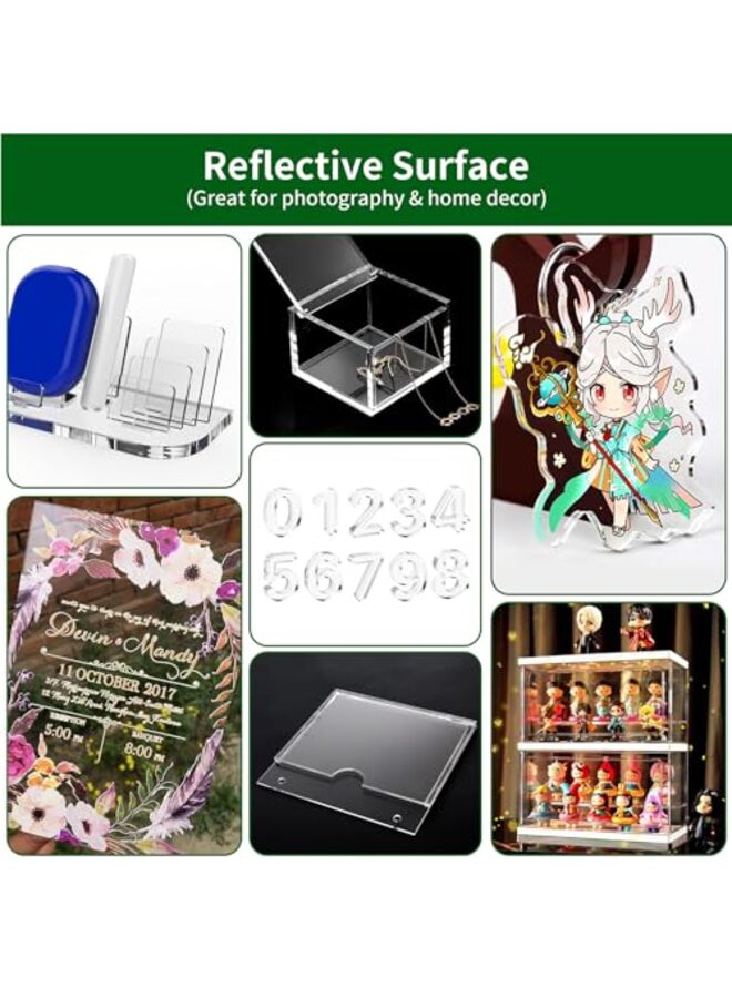 2 Pcs Clear Acrylic Sheet, 8" X 12" Plexiglass Sheet 1/8" Thick (3 mm) Clear Plastic Sheet, Transparent Acrylic Board For Sign Craft Photo Frame DIY Display Projects Glass Painting - Image 5