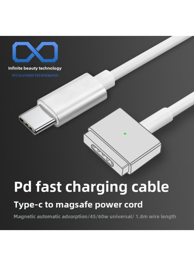 Generic - Suitable For Pro Power 60W Charging Cable Apple Laptop Macbook Fast Charging Line Magsafe Magnetic PD Line-Color:magsafe1 Generation Charging Line 60W - Image 1