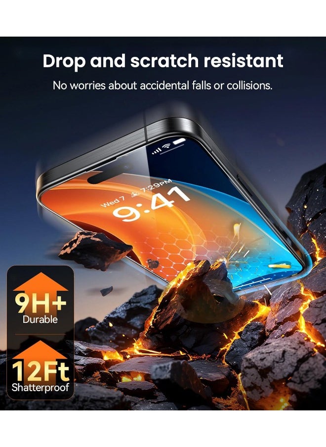 Glass Hd Tempered Glass Screen Protector + Camera Lens Protector Kit for iPhone 16 6.1", [Shatterproof and Shockproof][9H Hardness][Bubble Free][Scratch Resistant] with Installation Tool (Boxed, 1+1 Pack)  - Image 2