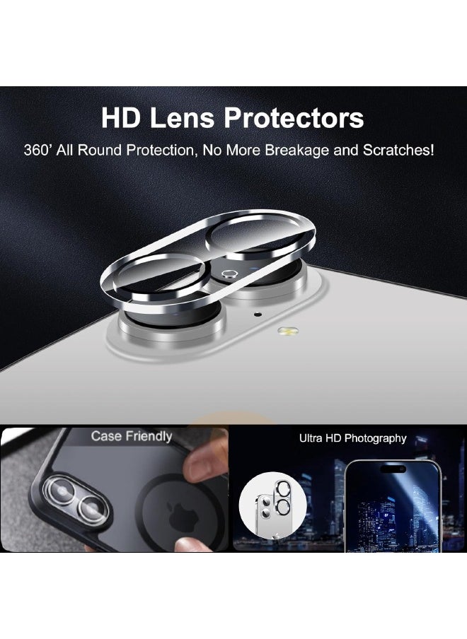 Hd Tempered Glass Screen Protector + Camera Lens Protector Kit for iPhone 16 6.1", [Shatterproof and Shockproof][9H Hardness][Bubble Free][Scratch Resistant] with Installation Tool (Boxed, 1+1 Pack)