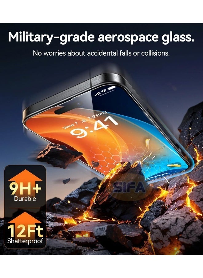 Glass - Hd Tempered Glass Screen Protector + Camera Lens Protector Kit for iPhone 16 6.1", [Shatterproof and Shockproof][9H Hardness][Bubble Free][Scratch Resistant] with Installation Tool (Boxed, 1+1 Pack) - Image 1