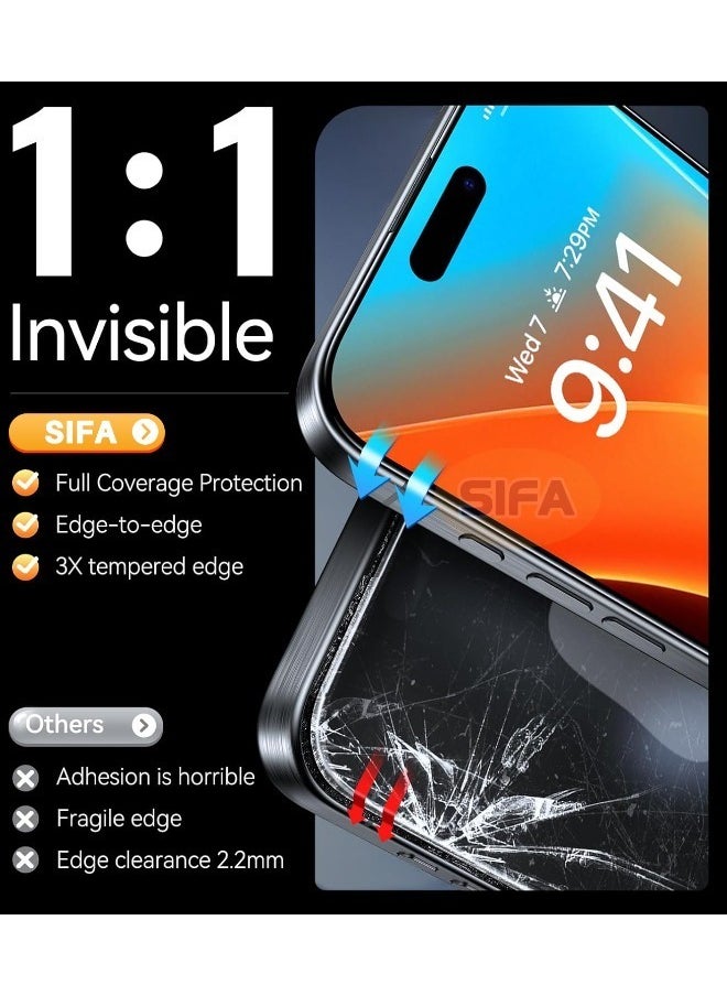 Glass - Hd Tempered Glass Screen Protector + Camera Lens Protector Kit for iPhone 16 6.1", [Shatterproof and Shockproof][9H Hardness][Bubble Free][Scratch Resistant] with Installation Tool (Boxed, 1+1 Pack) - Image 1