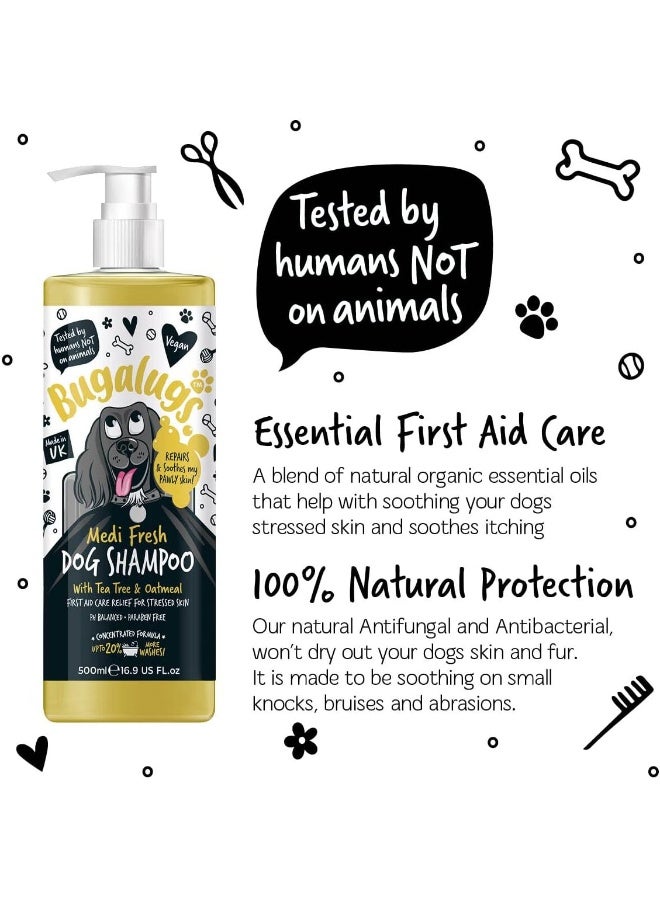 Bugalugs Medi Fresh Dog Shampoo with Tea Tree & Oatmeal - 500ml - Image 4