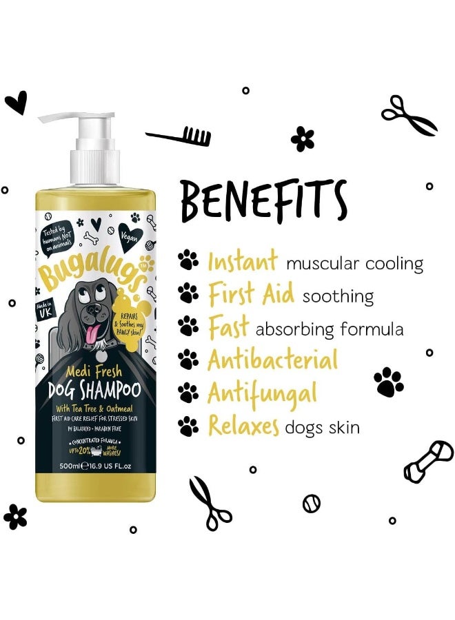 Bugalugs Medi Fresh Dog Shampoo with Tea Tree & Oatmeal - 500ml - Image 2