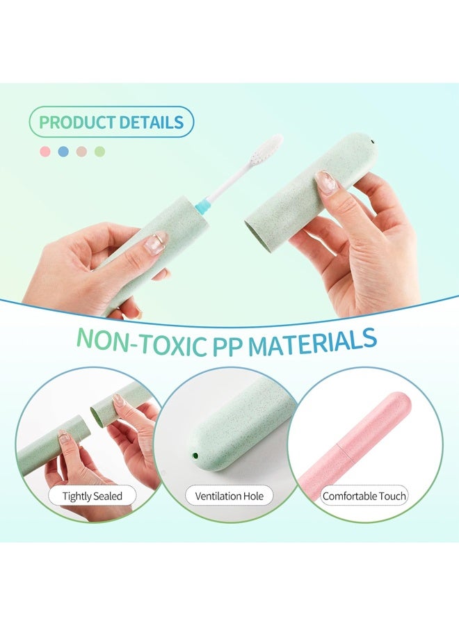 4 Pack Travel Toothbrush Case, Dust-Proof Plastic Toothbrush Holders for Travel Camping Trips School Home(4 Colors) - Image 5