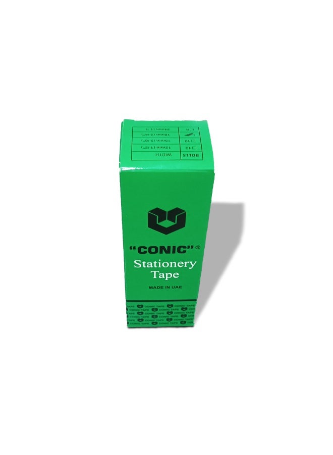 Conic brand Stationery Tape 3/4" (18mm) x 36 Yards x 8Pc Pack – Transparent, Strong Adhesion for Office, School & Home Use - Image 2