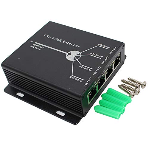 exgoofit POE Extender RJ45 4-Port 10/100M IEEE802.3at (Power-in) to IEEE802.3af (Power-Out) for Ethernet/PoE Power AP, IP Camera, IP Telephone and Other Network equipments - Image 4