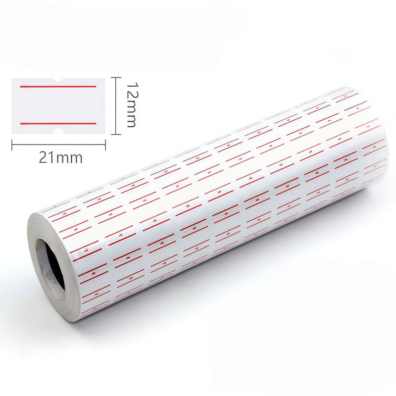 Orange Single Row Price Tags for Supermarket Adhesive Pricing Paper Labels - Image 1