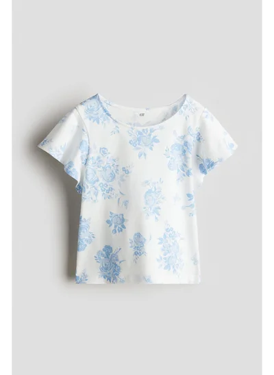 اتش اند ام Flutter-sleeved cotton top
