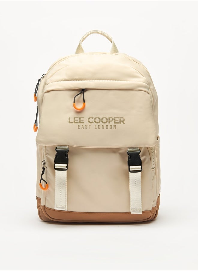Lee Cooper - Logo Print Backpack with Adjustable Straps and Zip Closure - Image 1