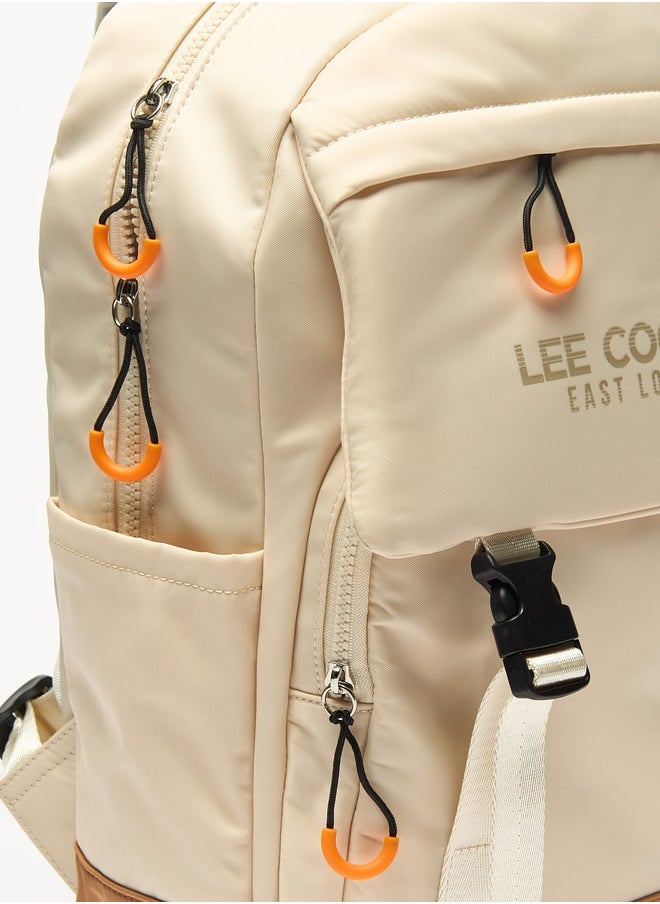 Lee Cooper - Logo Print Backpack with Adjustable Straps and Zip Closure - Image 1