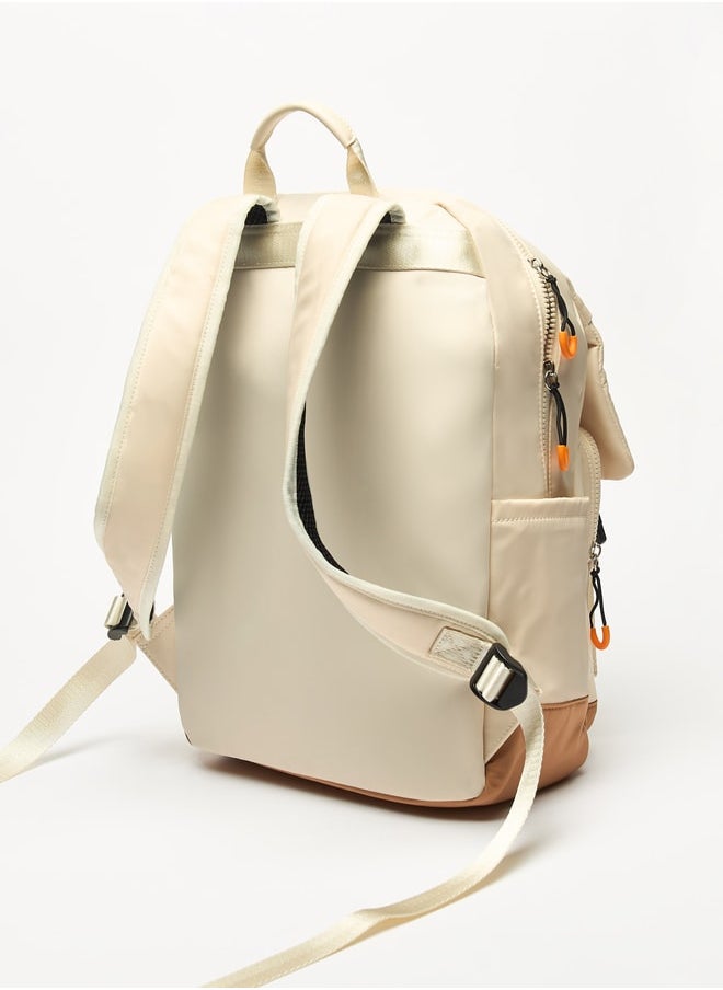 Lee Cooper - Logo Print Backpack with Adjustable Straps and Zip Closure - Image 1