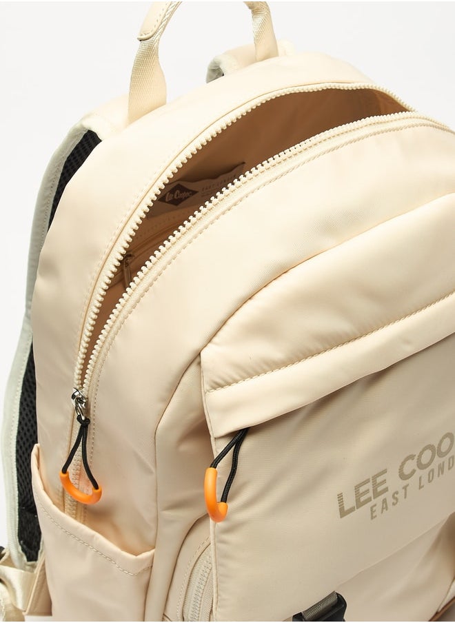 Lee Cooper - Logo Print Backpack with Adjustable Straps and Zip Closure - Image 1