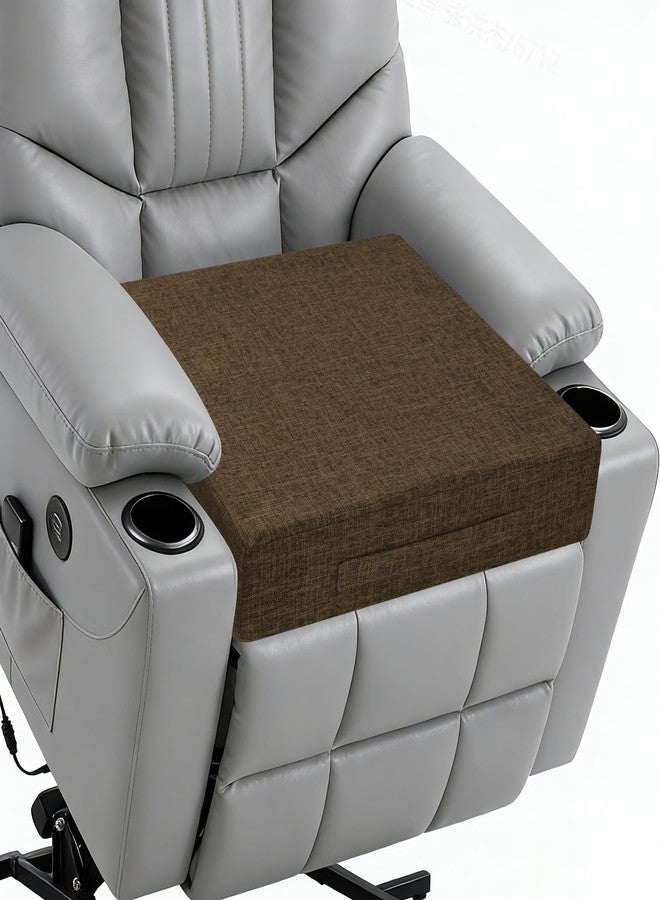 FlyGulls Recliner Cushions for Elderly 20X20X4 Inch Thick Seat Cushion for Recliner Chair with Non-Slip Bottom and Washable Cover Square Chair Cushions for Couch, Armchair, Floor (1, Brown) - Image 1