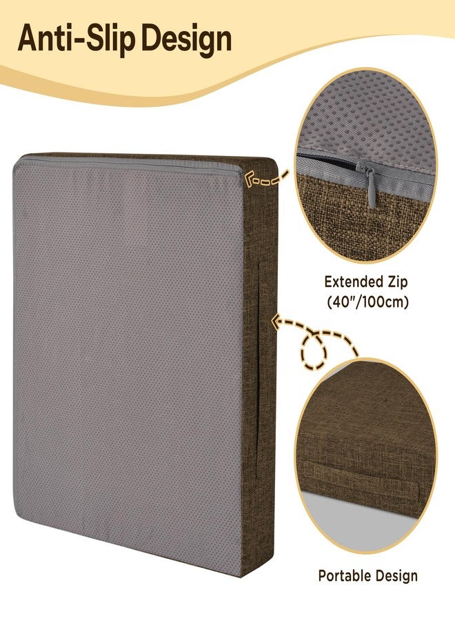 FlyGulls Recliner Cushions for Elderly 20X20X4 Inch Thick Seat Cushion for Recliner Chair with Non-Slip Bottom and Washable Cover Square Chair Cushions for Couch, Armchair, Floor (1, Brown) - Image 5
