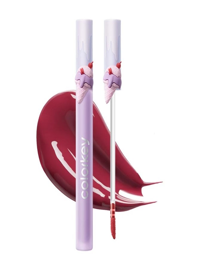 COLORKEY Air Lip Glaze Gloss Series (Dessert Series): Ice Cream Limited Edition, Lightweight, Long-Lasting, Hydrating Lip Gloss with Mirror Shine (R704)