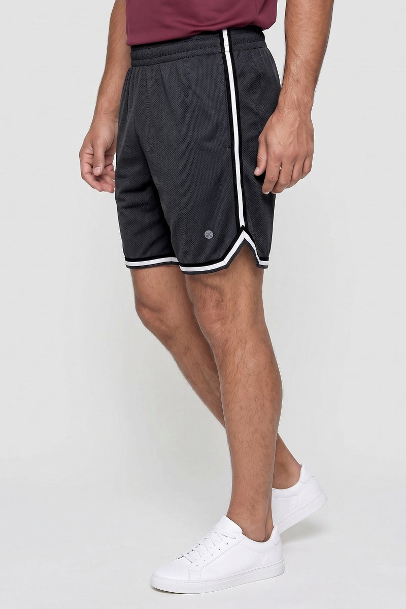 RBX Men Sportswear Fit Basketball Shorts, Dark Grey - Image 3