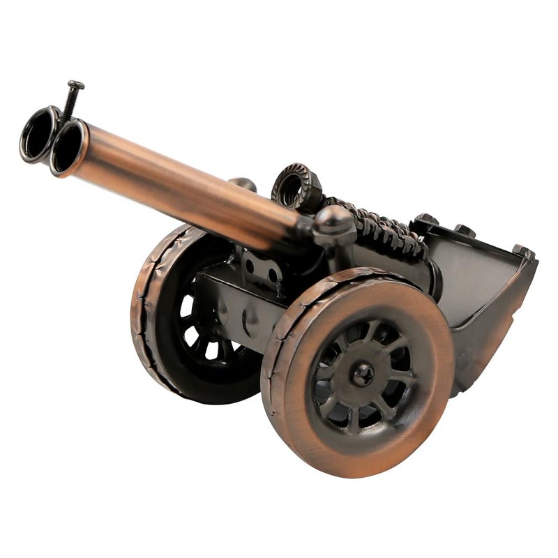 Retro Red Copper Cannon ModelVintage Metal Cannon Statue Collection Shelf Iron Art Sculpture Figurine Modern Handcraft Home Office Decor Ornaments Gift for Kid Boy Father ManDP2