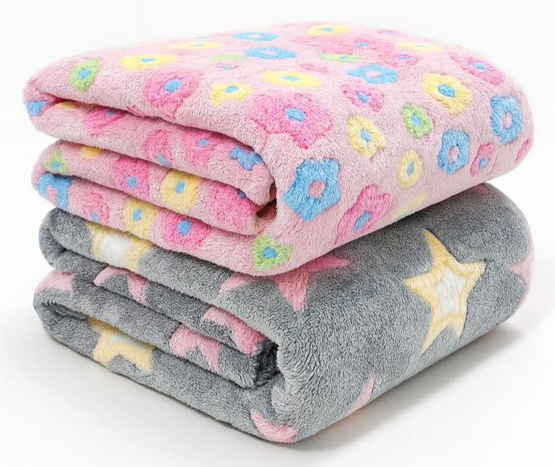First Kick Luxury Soft Baby Blanket 100 x 75 cm Premium Fleece Newborn Swaddle Wrap All Season Warm Lightweight Blanket for 0-12 Months Crib Stroller Travel Use - Image 1