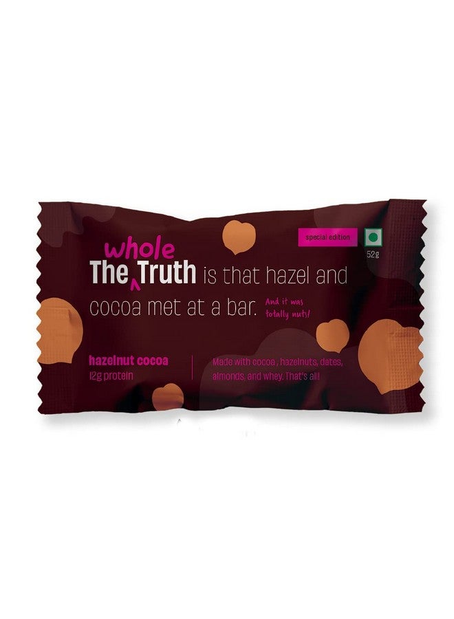 The Whole Truth Hazelnut Cocoa Protein Bar With 12G Protein (Pack Of 6) No Added Sugar No Added Flavour No Preservatives All Natural - Image 1