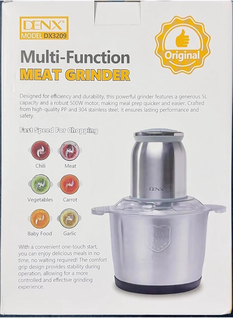 Denx DX3209 5L 850W Multifunctional Meat Grinder and Chopper - Image 3
