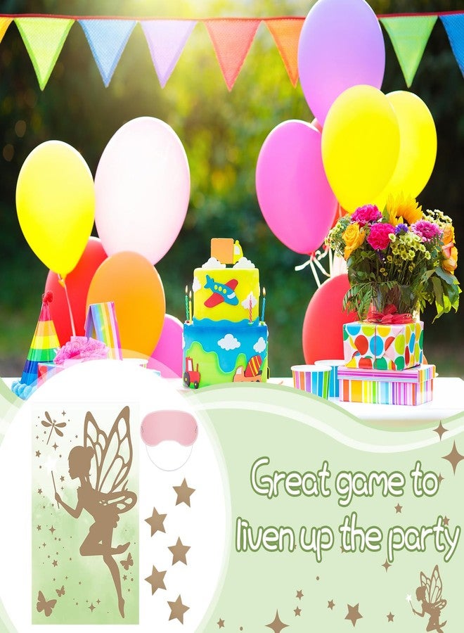 Poen Pin the Star Wand On the Fairy Game fairy birthday party decorations Angel Butterfly Poster with 5 Stickers Birthday Themed Party Favors Supplies Fun Activity Party Decorations Wall Decor - Image 4