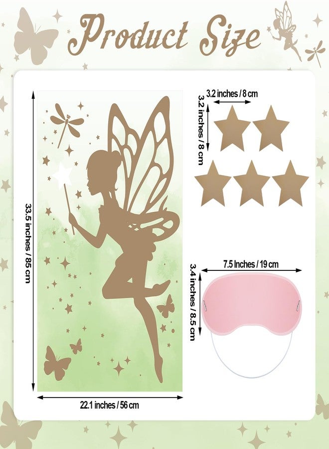 Poen Pin the Star Wand On the Fairy Game fairy birthday party decorations Angel Butterfly Poster with 5 Stickers Birthday Themed Party Favors Supplies Fun Activity Party Decorations Wall Decor - Image 2