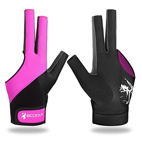 YFY Billiard Pool Gloves for Left Hand 3 Finger, Splicing Process, Snooker Cue Sport Glove Popular Sizes for Men & Women - Image 1