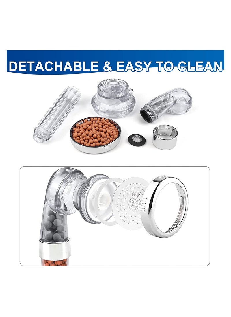 Eworld - 3-Mode High Pressure Shower Head with Ionic Function and Handheld Filter for Hair Loss Prevention and Clean Water. - Image 1