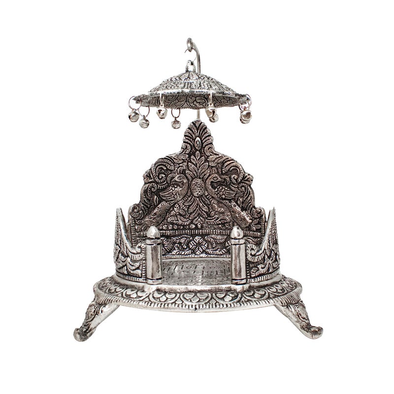 Swaha Singhasan | Round Silver Color Singhasanam for God Idols | Home Pooja and Decoration - Image 3