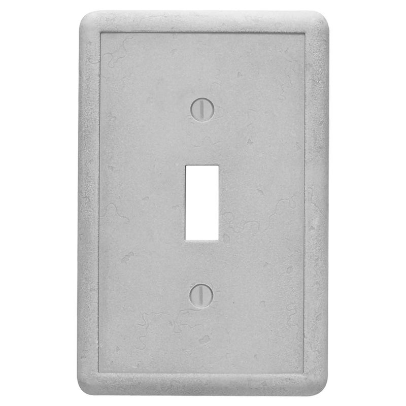 Questech Light Switch Cover Single Toggle Wall Plate for Electrical Outlets 1Gang Single Switch Plates Standard Size Receptacle Cover Decorative Tumbled Texture Gray