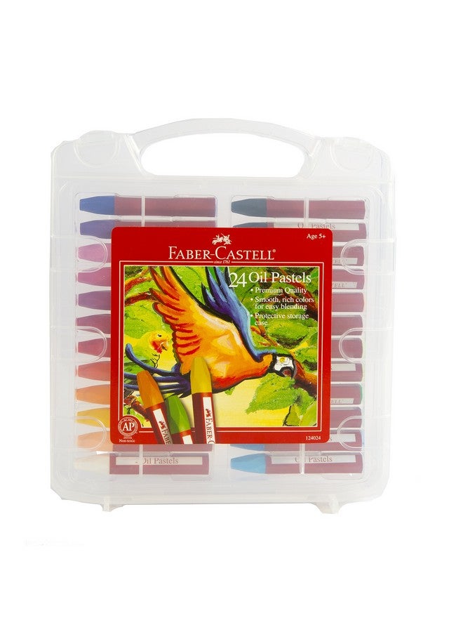 FABER-CASTELL Faber-Castell Blendable Oil Pastels In Durable Storage Case- 24 Vibrant Colors - Non-Toxic Pastels for Kids  - Image 1