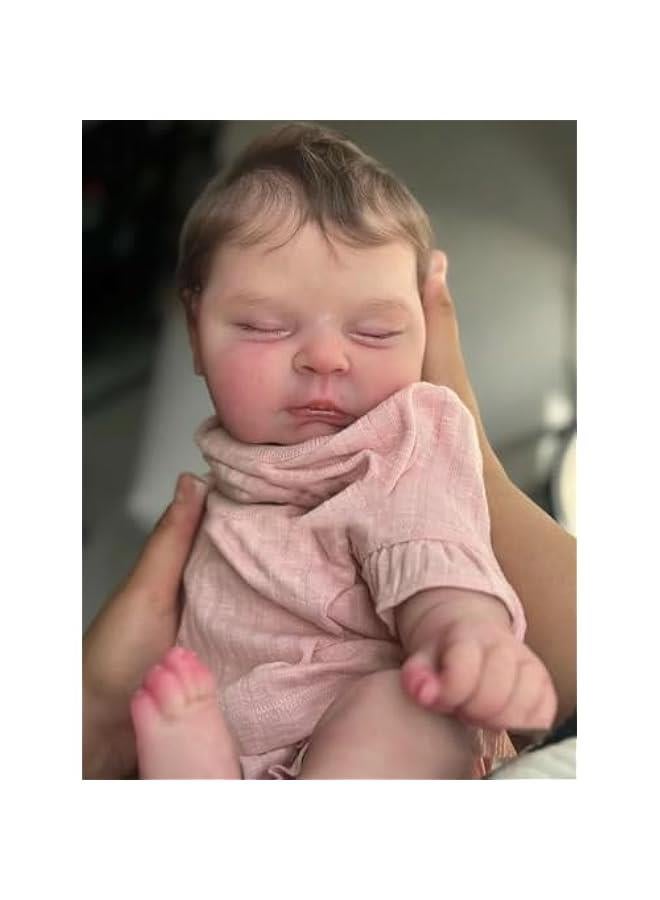 Real Life Reborn Baby Dolls Crafted in Weighted Cloth Body and Vinyl Limbs - 19Inches Sleeping Realistic Newborn Girl Dolls That Look Real and Feel Real - Image 2