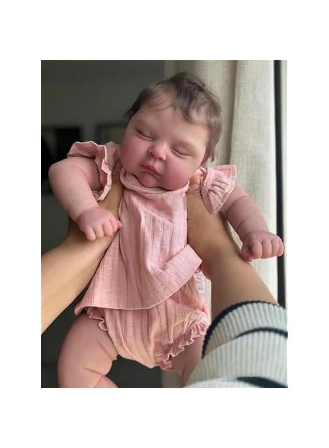 Real Life Reborn Baby Dolls Crafted in Weighted Cloth Body and Vinyl Limbs - 19Inches Sleeping Realistic Newborn Girl Dolls That Look Real and Feel Real - Image 3