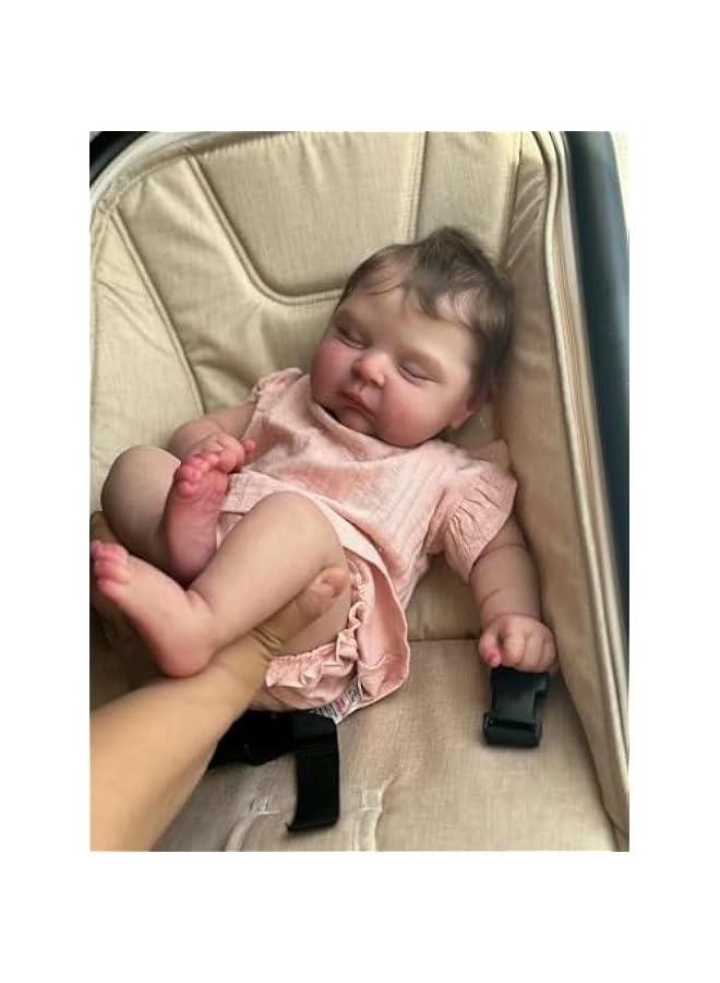 Real Life Reborn Baby Dolls Crafted in Weighted Cloth Body and Vinyl Limbs - 19Inches Sleeping Realistic Newborn Girl Dolls That Look Real and Feel Real - Image 4