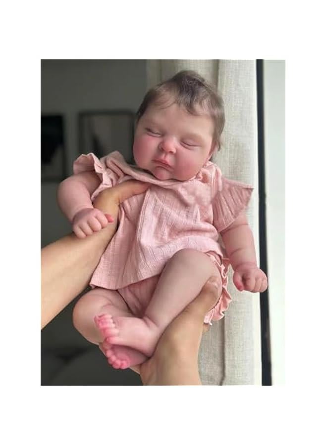 Real Life Reborn Baby Dolls Crafted in Weighted Cloth Body and Vinyl Limbs - 19Inches Sleeping Realistic Newborn Girl Dolls That Look Real and Feel Real - Image 5